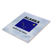 Alaska-Flagge und Slogan Fliese (Seite)