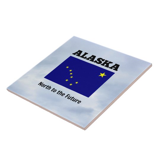 Alaska-Flagge und Slogan Fliese (Seite)