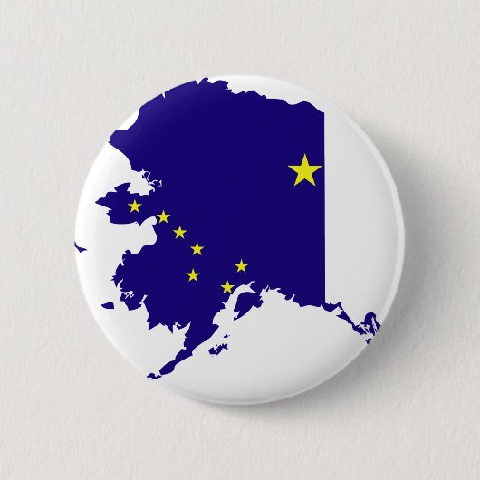 Alaska-Flaggen-Karte Button (Vorderseite)