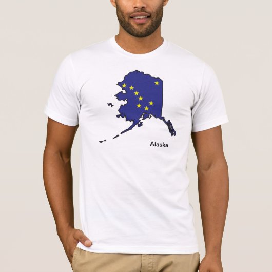 Alaska-Flaggen-Karten-Shirt T-Shirt (Vorderseite)