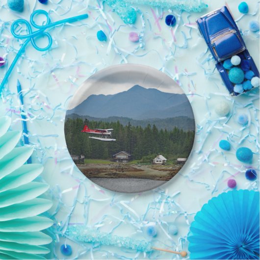 Alaska Floatplane Landscape Foto Pappteller (Party)