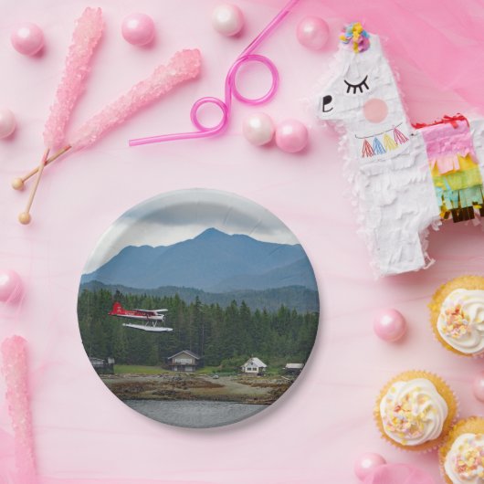 Alaska Floatplane Landscape Foto Pappteller (Party)