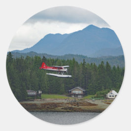 Alaska Floatplane Landscape Foto Runder Aufkleber