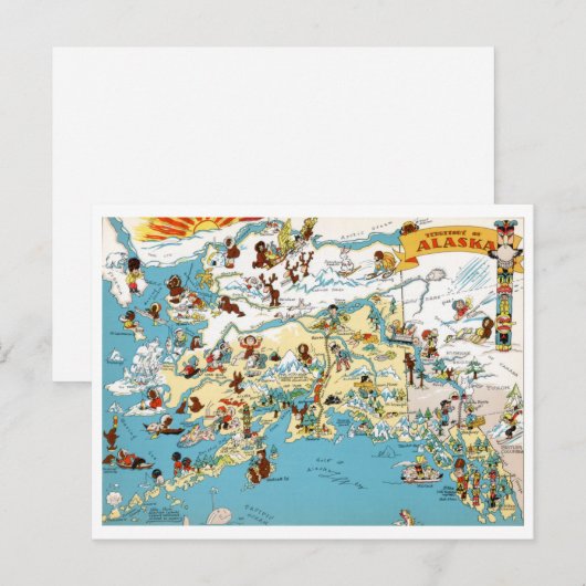 Alaska Funny Vintage Karte (Vorne/Hinten)