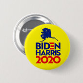 Alaska für Biden Harris 2020 Button (Vorne & Hinten)
