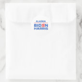 Alaska für Biden Harris Runder Aufkleber (Tasche)
