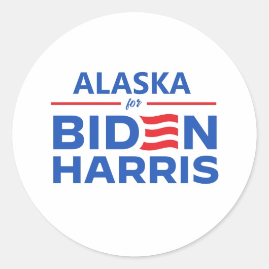 Alaska für Biden Harris Runder Aufkleber (Vorderseite)