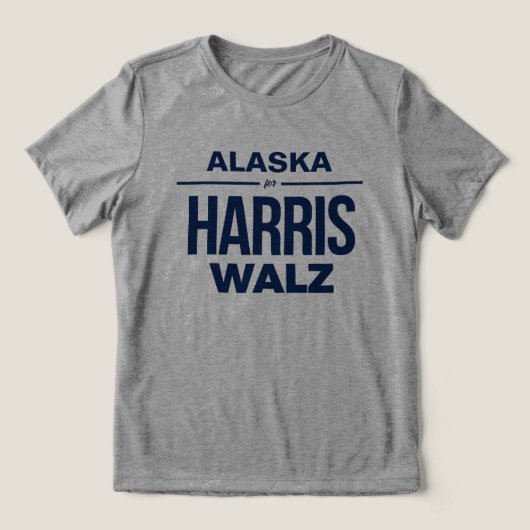 Alaska für Harris Walz Tri-Blend Shirt (Design Vorderseite)
