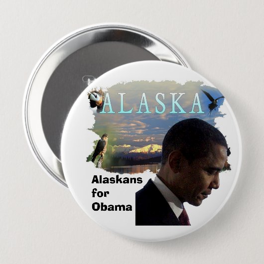 Alaska für Obama Button (Vorne & Hinten)
