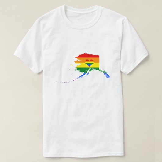 Alaska Gay Pride Rainbow Flag Herzstück GLBTQ Desi T-Shirt (Design vorne)