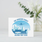 Alaska Glacier Family Vacation Custom Postkarte (Stehend Vorderseite)
