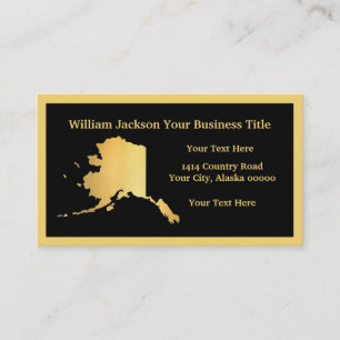 Alaska Gold Map Design Custom Business Card Visitenkarte