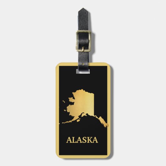 Alaska Gold Map Design Gepäcktag Gepäckanhänger (Vorderseite vertikal)