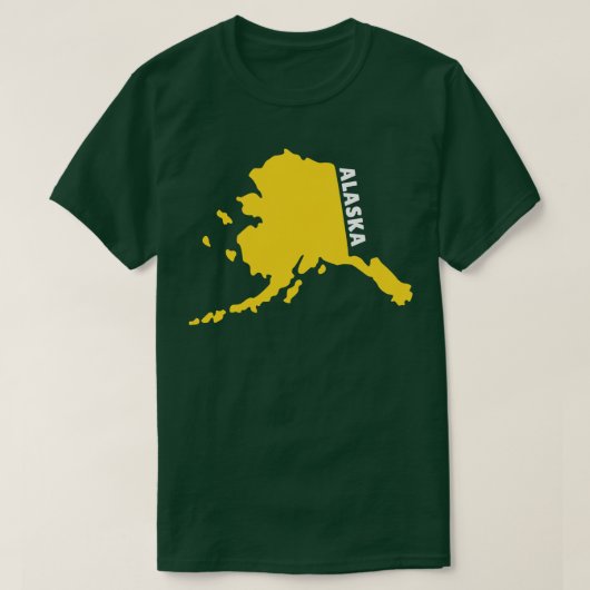 Alaska Golden Map Kontur TShirt (Design vorne)