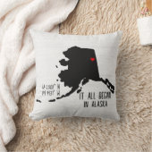 Alaska GPS Koordinaten mit Herz Kissen (Decke)