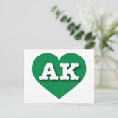Alaska Green Heart - I Liebe AK Postkarte (Stehend Vorderseite)