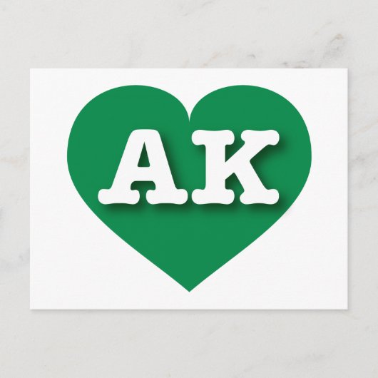 Alaska Green Heart - I Liebe AK Postkarte (Vorderseite)