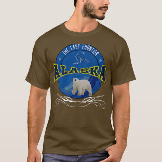 Alaska-Grenze mit Karte und Polar-Bär in Vintag T-Shirt