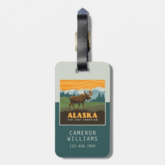 Alaska | GrenzElch Gepäckanhänger (Rückseite vertikal)