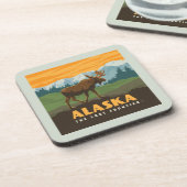 Alaska | GrenzElch Getränkeuntersetzer (Linke Seite)