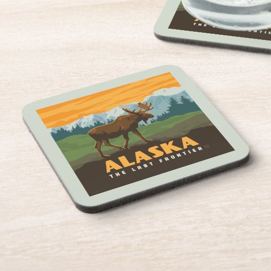 Alaska | GrenzElch Getränkeuntersetzer (Linke Seite)