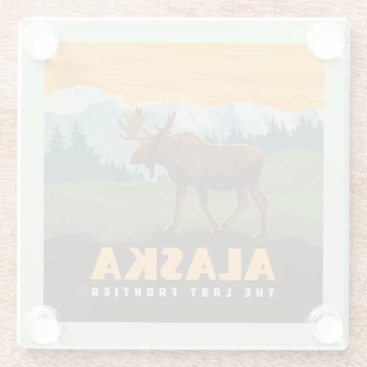 Alaska | GrenzElch Glasuntersetzer (Rückseite)