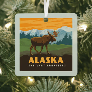 Alaska   GrenzElch Ornament Aus Metall