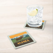 Alaska | GrenzElch Rechteckiger Pappuntersetzer (Vor Ort)