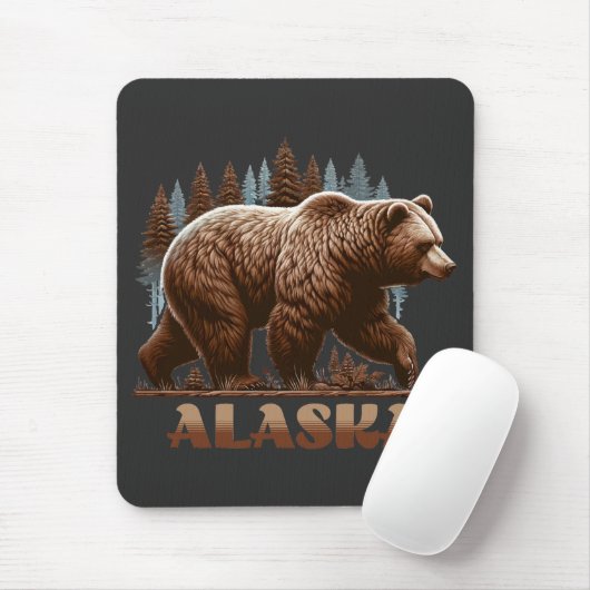 Alaska Grizzly Bear Mousepad (Mit Mouse)