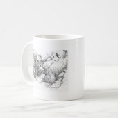 Alaska Grizzly & Sow Cub Playing B&W Coffee Tasse (Vorderseite Links)