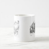 Alaska Grizzly & Sow Cub Playing B&W Coffee Tasse (Mittel)