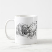 Alaska Grizzly & Sow Cub Playing B&W Coffee Tasse (Links)