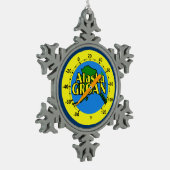 Alaska Groan Thermometer Schneeflocken Zinn-Ornament (Links)