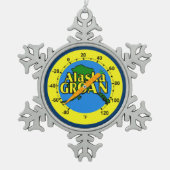 Alaska Groan Thermometer Schneeflocken Zinn-Ornament (Vorderseite)