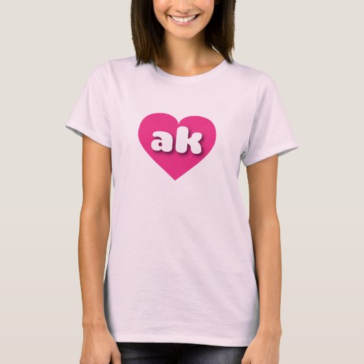 Alaska heiß rosa Herz - I Liebe ak T-Shirt (Vorderseite)