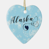 Alaska Herz, Weihnachtsbaumschmuck, Alaskan Keramik Ornament (Rechts)