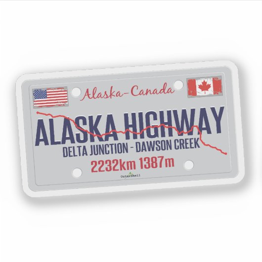 Alaska Highway Canada - Alaska USA 01 Sticker (Vorderseite)