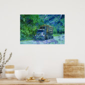 Alaska Highway Logging Truck Transport Art Poster (Küche)