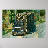 Alaska Highway Logging Truck Transport Art Poster (Vorne)
