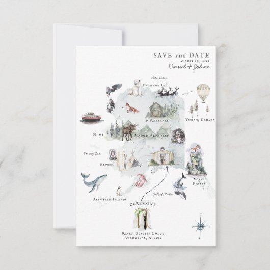 Alaska | Hochzeit in Urlaubsort Fahrplan (Vorderseite)