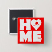 Alaska Home Heart State Button Badge Pin (Vorne & Hinten)