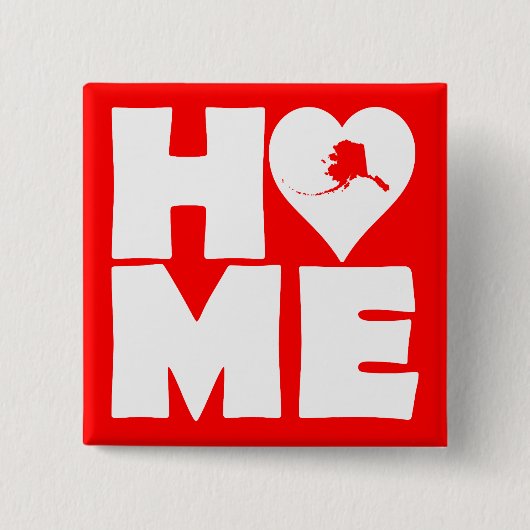 Alaska Home Heart State Button Badge Pin (Vorderseite)