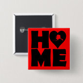 Alaska Home Heart State Button Badge Pin (Vorne & Hinten)