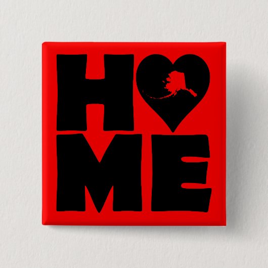 Alaska Home Heart State Button Badge Pin (Vorderseite)