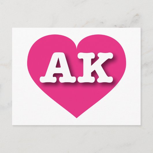 Alaska Hot Pink Heart - I Liebe AK Postkarte (Vorderseite)