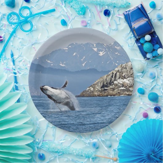 Alaska Humpback Whale Wildlife Foto Pappteller (Party)