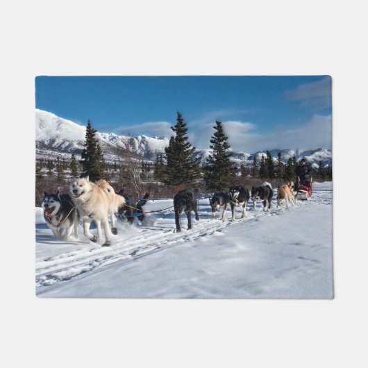 Alaska Husky Dog Sled Race Fußmatte (Vorderseite)