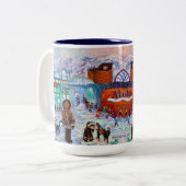 Alaska Husky Kisses Innenstadt Anchorage Tasse (Vorderseite Links)