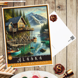 Alaska Hyperrealistische Postkarte des Bundessta