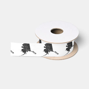 Alaska I like it Hier Staat Silhouette Schwarz Satinband